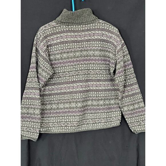 Vintage ALPS Fine Women's Apparel Sweater, Med, Warm, Purple/Green, Turtleneck - Picture 5 of 7